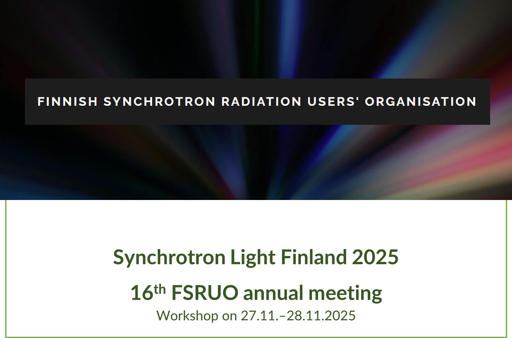 Synchrotron Light Finland 2025