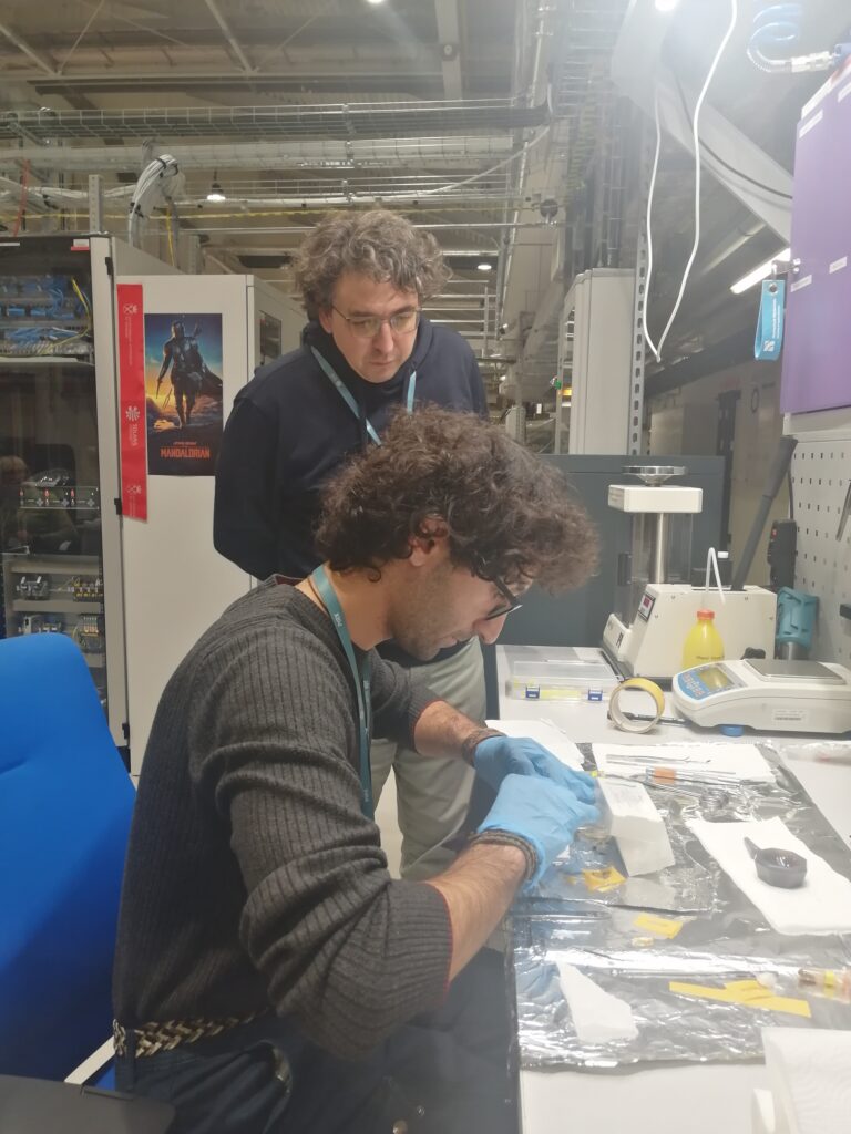 Marc Florent and Georgios Charalampopoulos at the ASTRA beamline